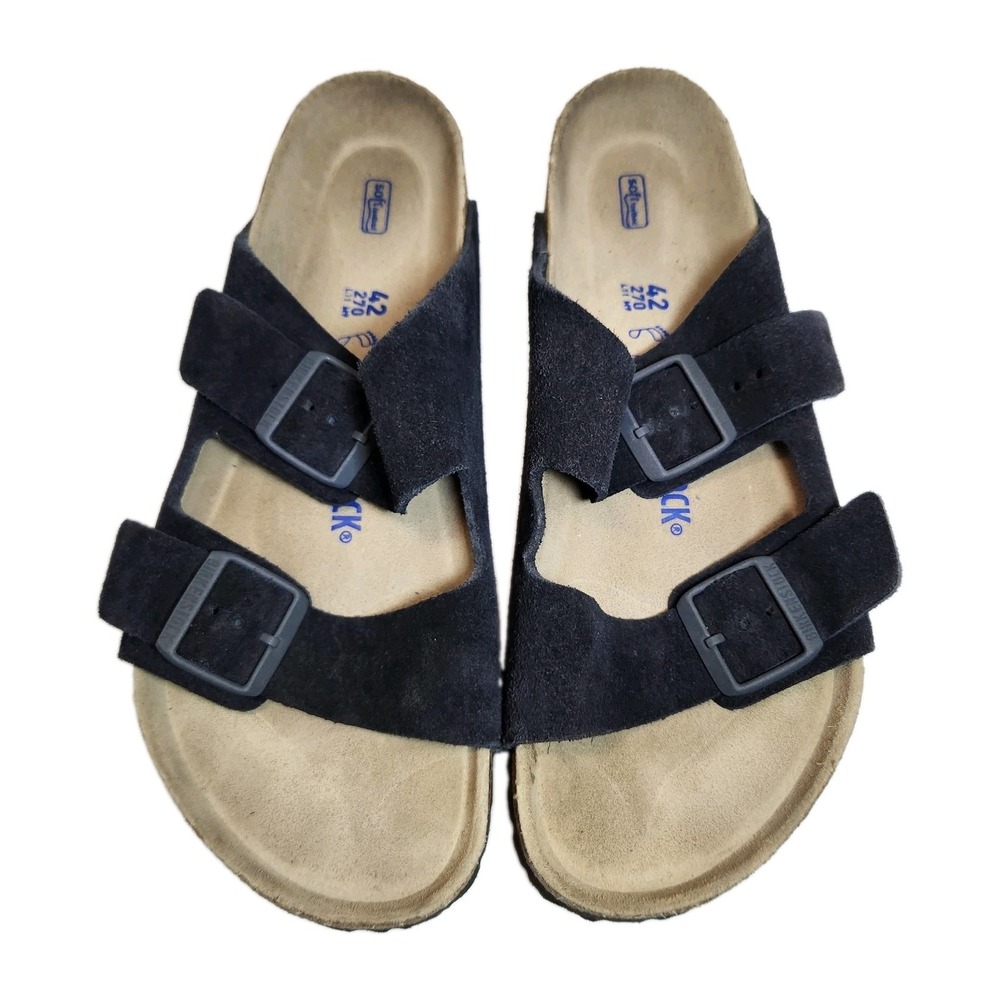 Birkenstock Arizona Soft Footbed Midnight Blue Suede Sandals 42 M9-9.5 W11-11.5 - Picture 2 of 8